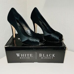 White House Black Market “London Style Eve” Black High Heel Shoes – Size 7